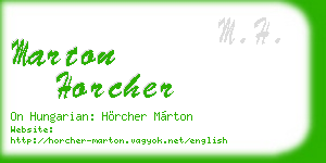 marton horcher business card