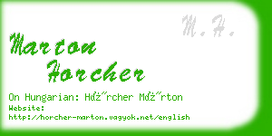 marton horcher business card